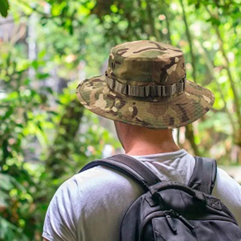 남성용 군용 위장 버킷 모자, 에어소프트 육군 전술 사냥 낚시, 야외 파나마 네팔 모자, 편안한 여름 모자
